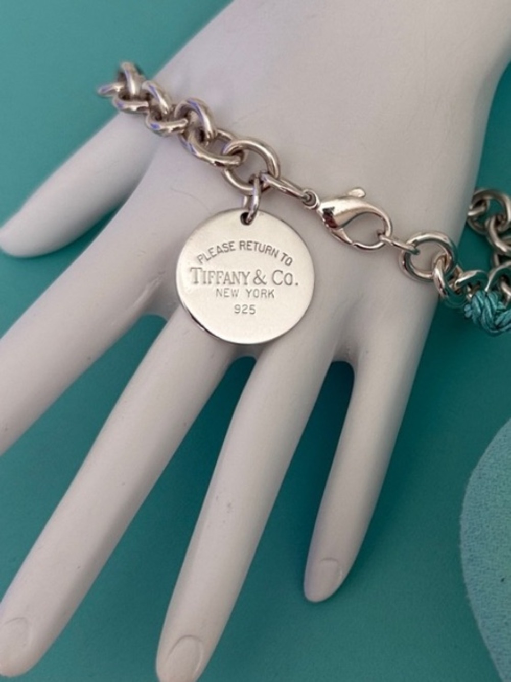 9” LARGE Tiffany & Co. Please Return To Tiffany Round Tag Bracelet - Picture 4 of 14